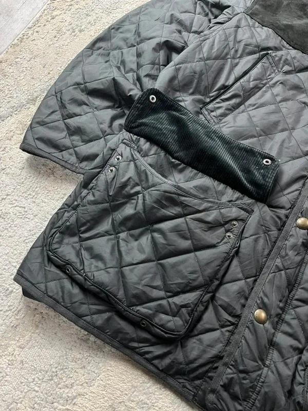 Vintage 90's Polo by Ralph Lauren Men’s Black Grey Padding Quilted Hunting Jacket – photo 6